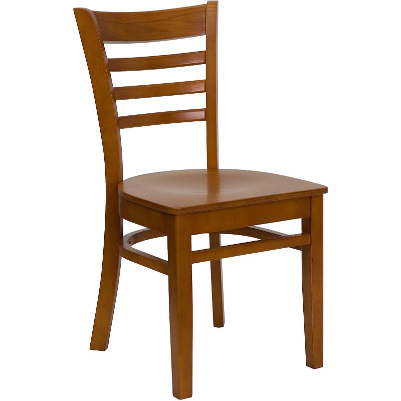 Flash Furniture HERCULES Series Ladder Back Wood Restaurant Chair, Red