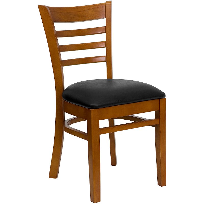 Flash Furniture HERCULES Series Ladder Back Wood Restaurant Chair, Black