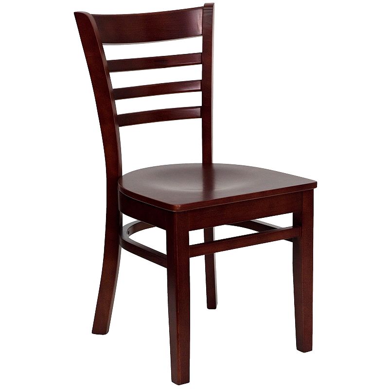 Flash Furniture HERCULES Series Ladder Back Wood Restaurant Chair, Brown