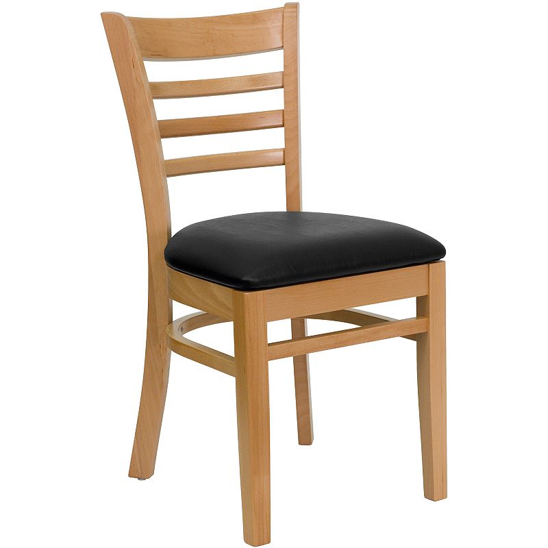 Flash Furniture HERCULES Series Ladder Back Wood Restaurant Chair, Black
