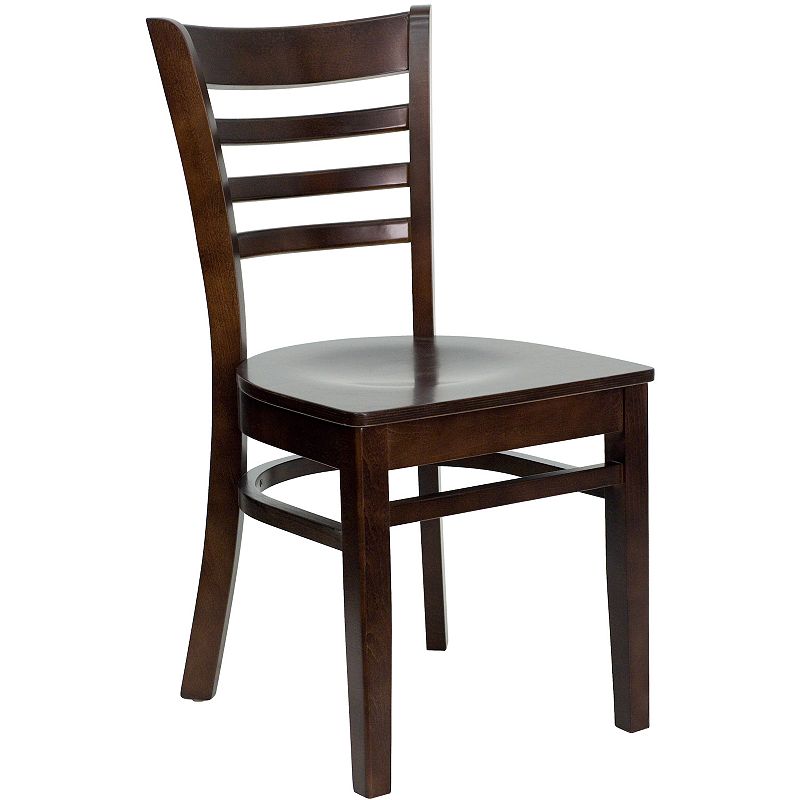 Flash Furniture HERCULES Series Ladder Back Wood Restaurant Chair, Brown