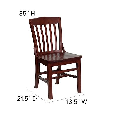 Flash Furniture HERCULES Series School House Back Walnut Wood Restaurant Chair