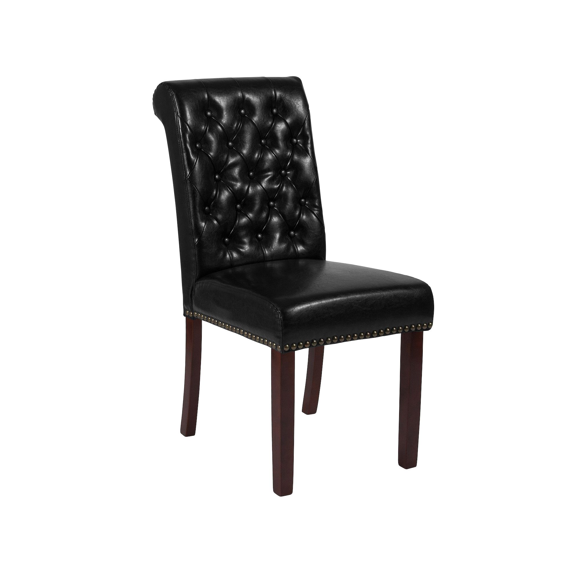 Flash Furniture Hercules Series Parsons Chair, Black Leathersoft