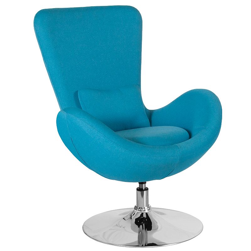 Flash Furniture Egg Series Fabric Side Reception Chair, Blue