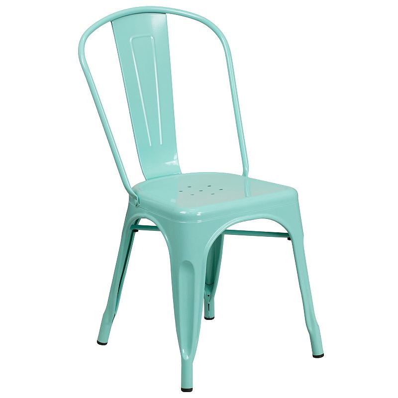 Flash Furniture Commercial-Grade Metal Indoor / Outdoor Stackable Chair, Gr