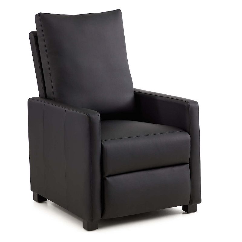 Lucid Dream Faux Leather Manual Recliner Arm Chair, Black