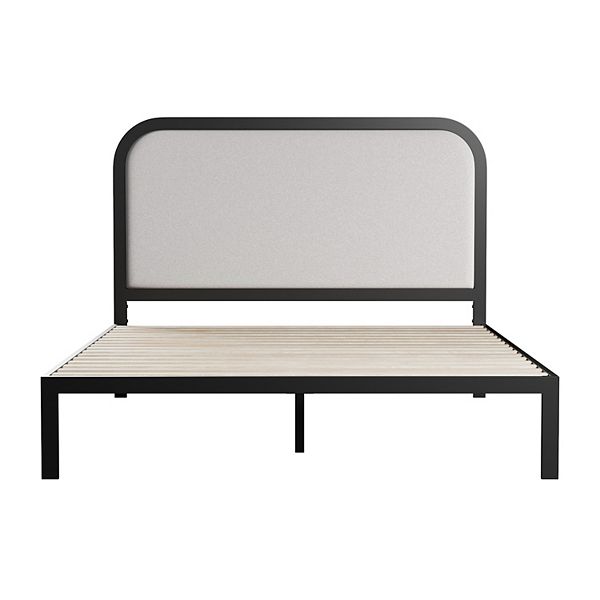 Lucid Dream Rounded Upholstered Bed - Stone (TWIN)