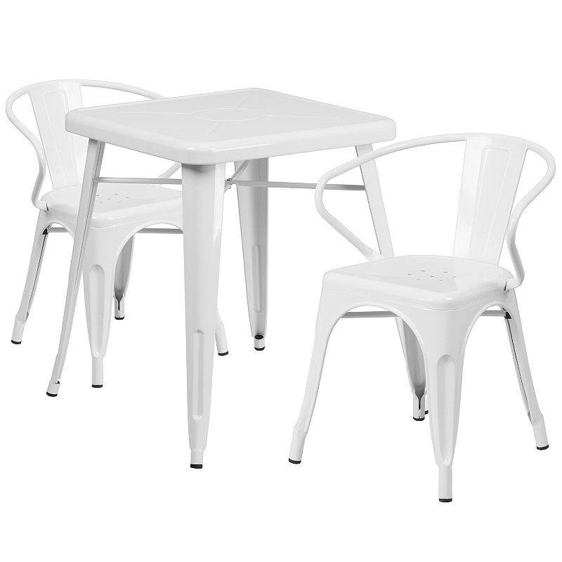 Flash Furniture Commercial Grade 23.75 Square Metal Indoor-Outdoor Table