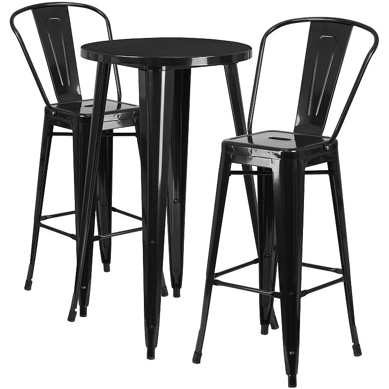 Flash Furniture Commercial-Grade 24 Round Metal Indoor-Outdoor Bar Table