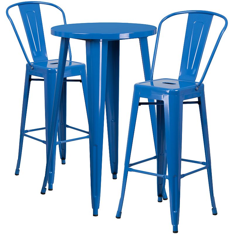 Flash Furniture Commercial-Grade 24 Round Metal Indoor-Outdoor Bar Table