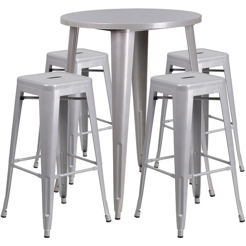 Flash Furniture Commercial Grade 30 Round Metal Indoor-Outdoor Bar Table