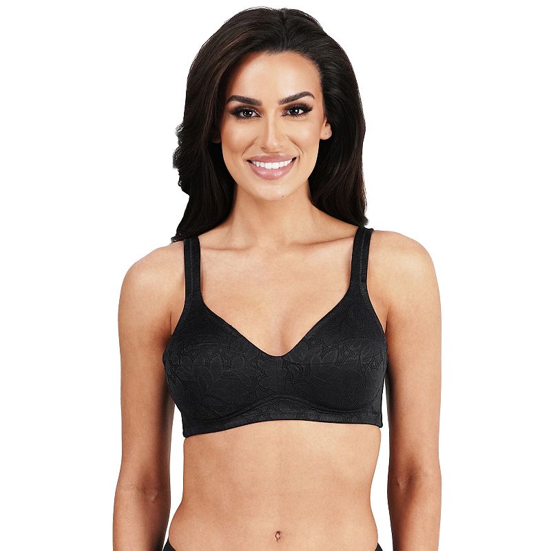 Dominique Jolie Jacquard Wireless Seamless Minimizer Bra 6018, Women's, Size: 32 C, Black