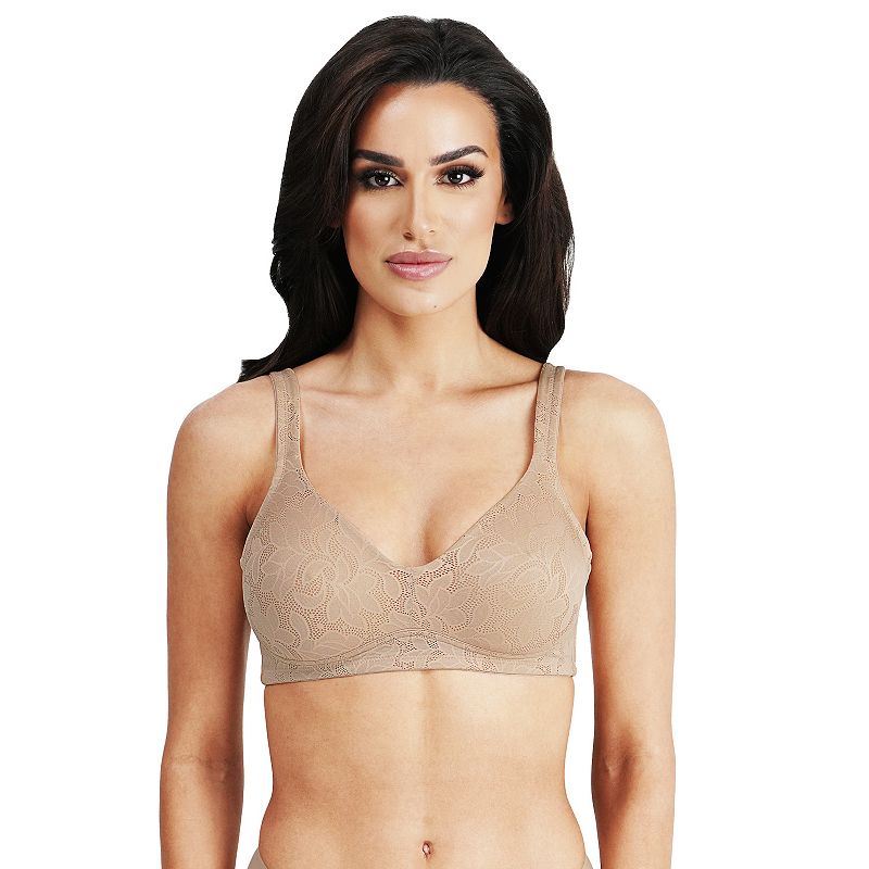Dominique Jolie Jacquard Wireless Seamless Minimizer Bra 6018, Women's, Size: 38 F, Brown