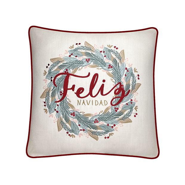 St. Nicholas Square Feliz Navidad Throw Pillow