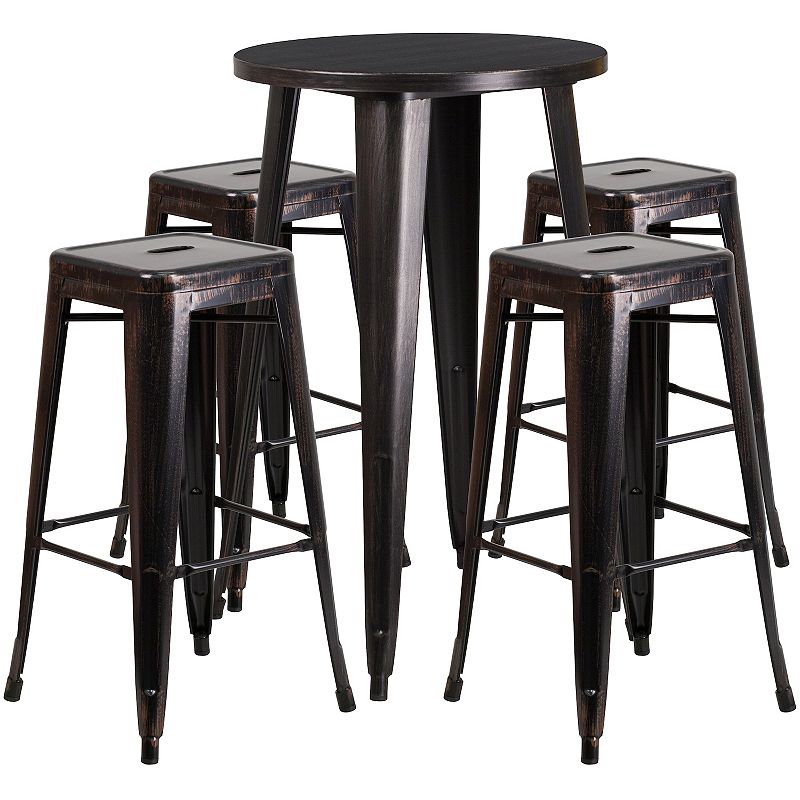Flash Furniture Commercial Grade 24 Round Metal Indoor-Outdoor Bar Table