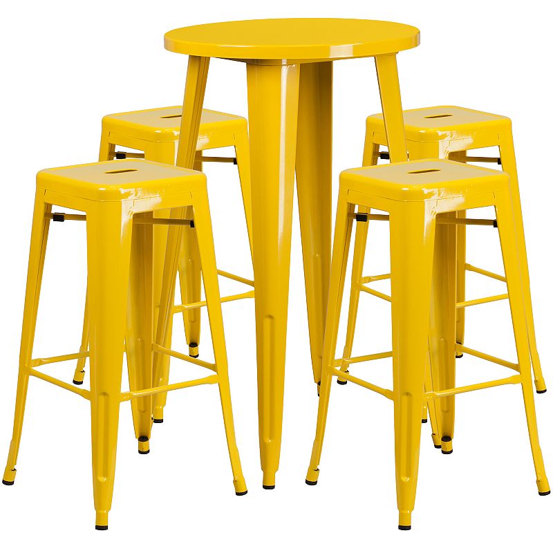 Flash Furniture Commercial Grade 24 Round Metal Indoor-Outdoor Bar Table