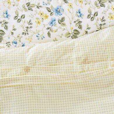 Laura Ashley Meadow Floral Blue Duvet Cover Set with Shams