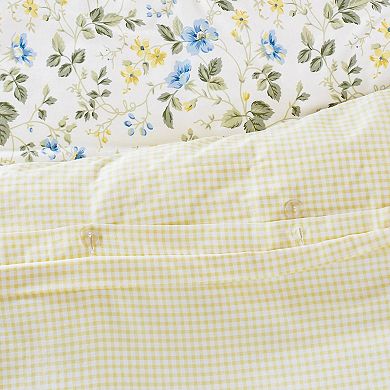 Laura Ashley Meadow Floral Blue Duvet Cover Set with Shams