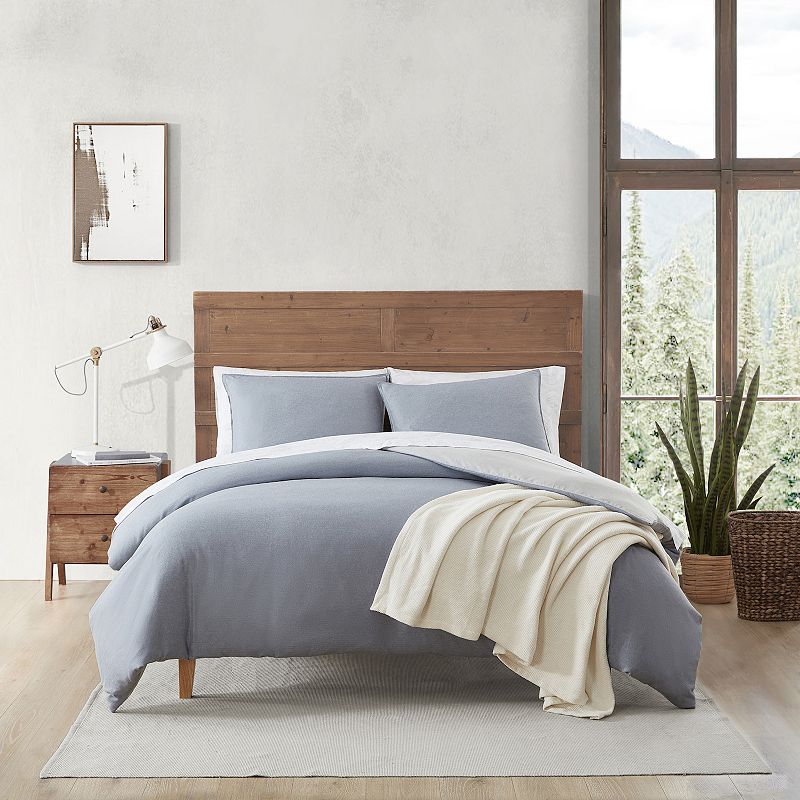 Eddie Bauer Herringbone Solid Reversible 3 Piece Duvet Cover Set, Full/Queen Bedding