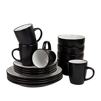 10 Strawberry Street 16 pc Two-Tone Coupe Dinnerware Set