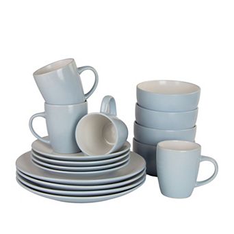 10 Strawberry Street 16 pc Two-Tone Coupe Dinnerware Set