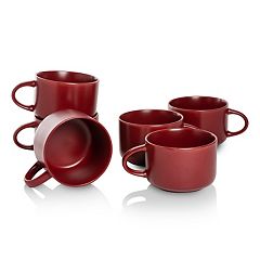 Red Co. Set of 6 Clear Glass 6.75 Oz Footed Tea and Coffee Mugs — Red Co.  Goods