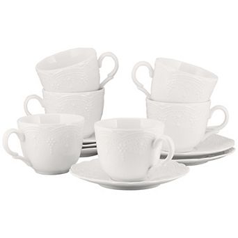 10 Strawberry Street Valentina 6 pc Cup & Saucer Set