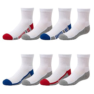 Boys Tek Gear® Cushioned 8-pack Performance Quarter Socks