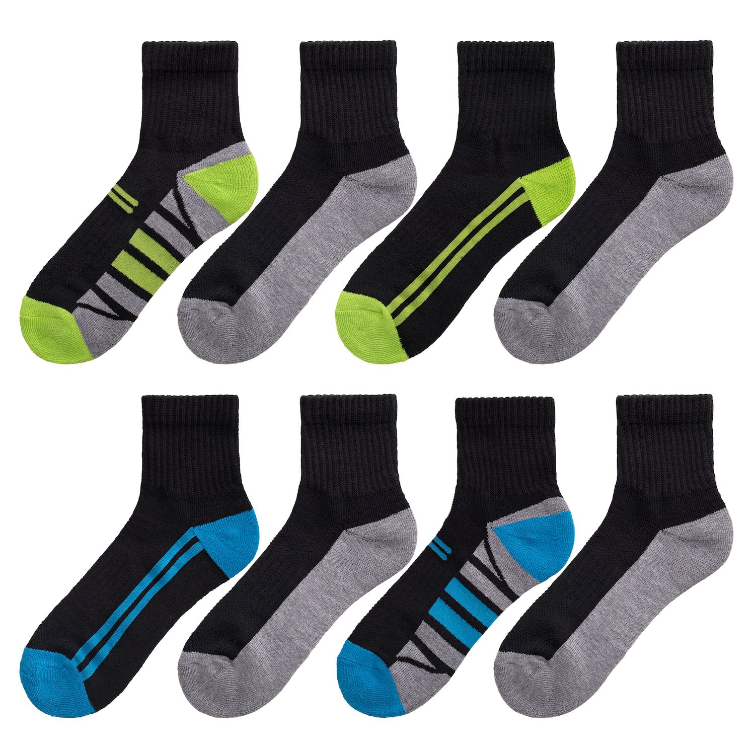 Носки Cushioned Performance для детей, 8 шт. — Boys 8-20 Tek Gear, цвет: Чёрный