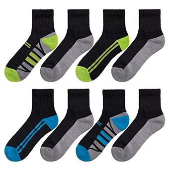 Boys 8-20 Tek Gear® Cushioned 8-pack Performance Quarter Socks