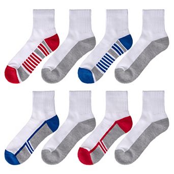 Boys 8-20 Tek Gear® Cushioned 8-pack Performance Quarter Socks