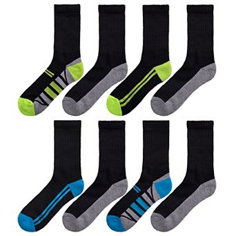 Boys 8-20 Tek Gear® Cushioned 8-pack Performance Crew Socks