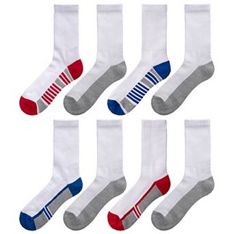 Boys 8-20 Tek Gear® Cushioned 8-pack Performance Crew Socks