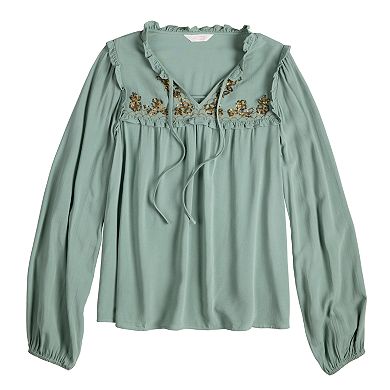 Women S Lc Lauren Conrad Ruffle Puff Sleeve Blouse