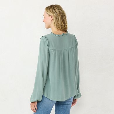 Women's LC Lauren Conrad Ruffle Puff-Sleeve Blouse