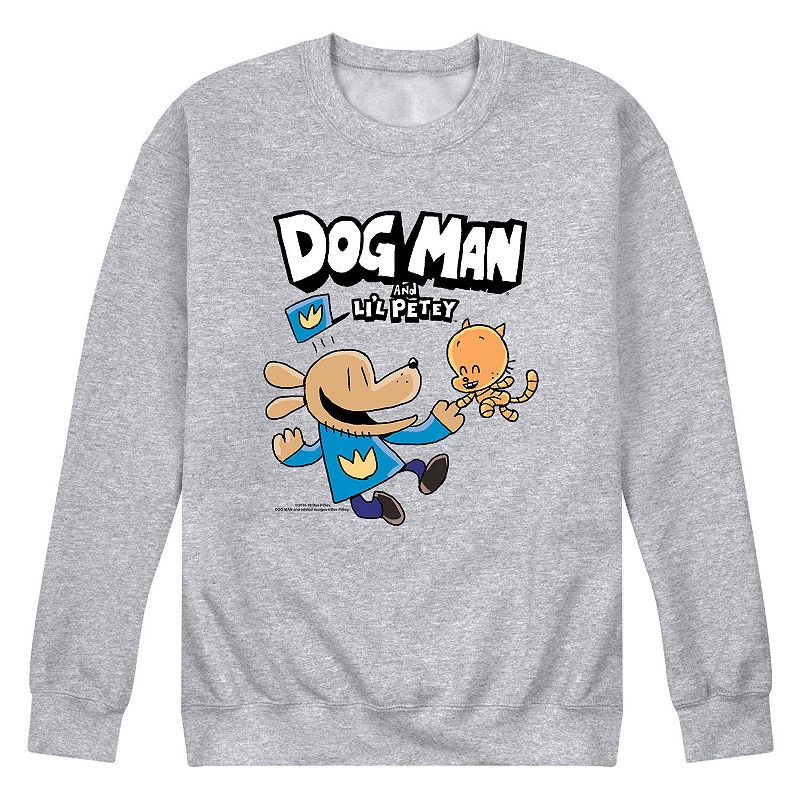 Mens Dog Man Lil Petey Sweatshirt, Size: Small, Med Grey