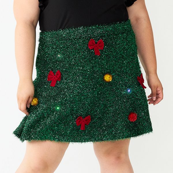 Light up clearance christmas skirt womens