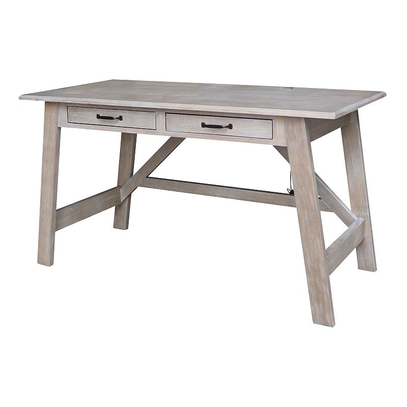 International Concepts Two-Drawer Serendipity Desk, Grey