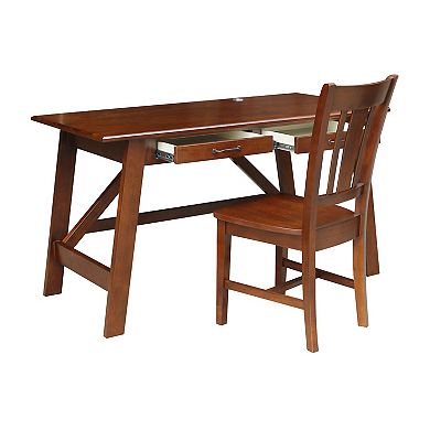 International Concepts Two-Drawer Serendipity Desk and Chair Two-Piece Set