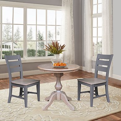 International Concepts Round Pedestal Table and Chairs 3-piece Set