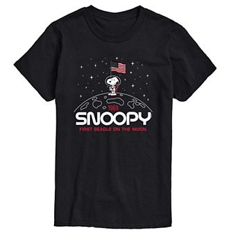 Men's Peanuts Snoopy Flag Moon Tee