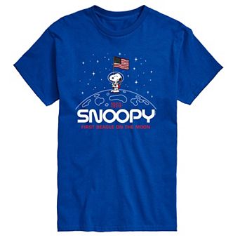 Men's Peanuts Snoopy Flag Moon Tee