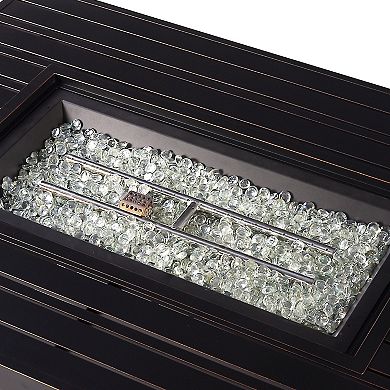 Oakland Living Rectangular Propane Fire Pit Table