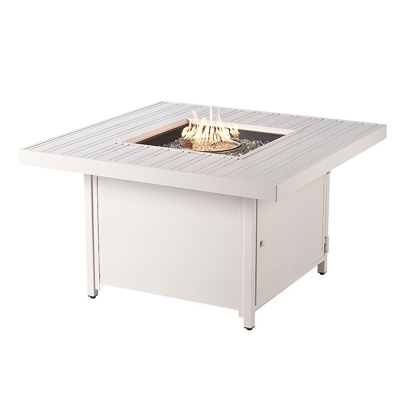 Oakland Living Square Propane Fire Pit Table, White