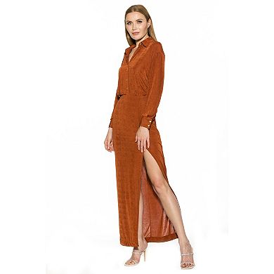 Women's ALEXIA ADMOR Rae Long Sleeve Button Down Maxi Dress