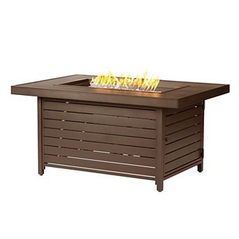 Oakland Living Rectangular Aluminum Propane Fire Pit Table
