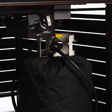 Oakland Living Aluminum Rectangular Propane Fire Pit Table