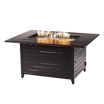 Oakland Living Aluminum Rectangular Propane Fire Pit Table
