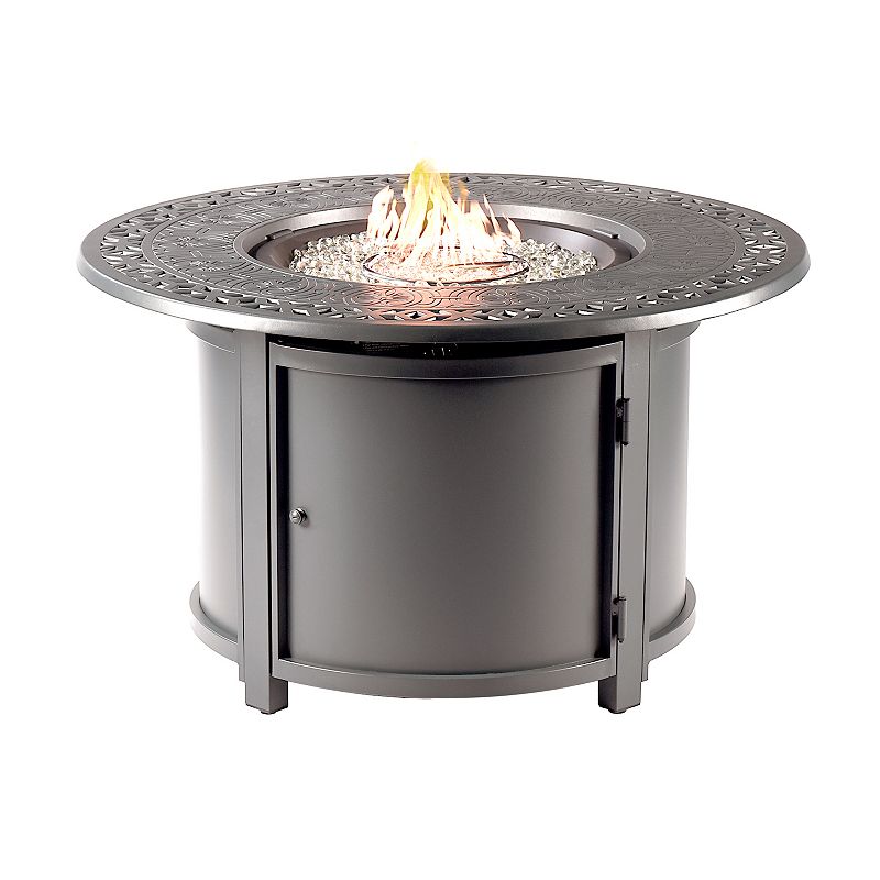 Oakland Living Round Propane Fire Pit Table, Grey