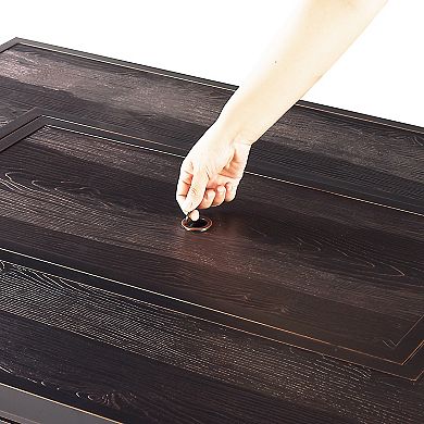 Oakland Living Rectangular Outdoor Aluminum Propane Fire Pit Table